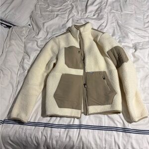 Figs Small On-Shift Color Blocked Fleece Sherpa Jacket